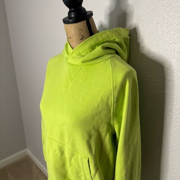 Athleta Moonrise Neon Green Hoodie Sweatshirt Size S Open Back Thick Bright Gym - Picture 3 of 12